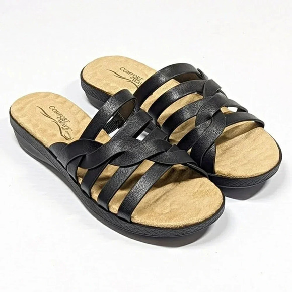 Easy Street Comfort Wave Sheri Women's Slide Sandals Black Size 5.5 M - Picture 2 of 8